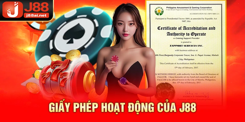 j88 Giấy phép hoạt động của j88